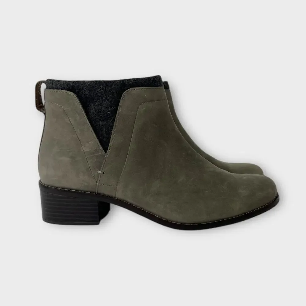 Vionic Joslyn Leather Ankle Boots Size 8